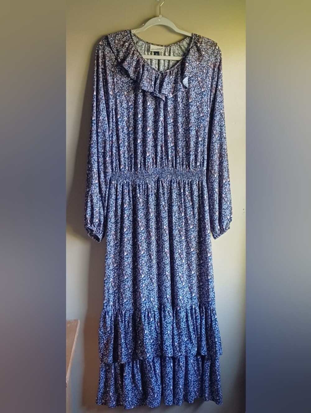 UNIVERSAL THREAD prairie-style Midi Dress In Navy Blue & purple Floral XXL